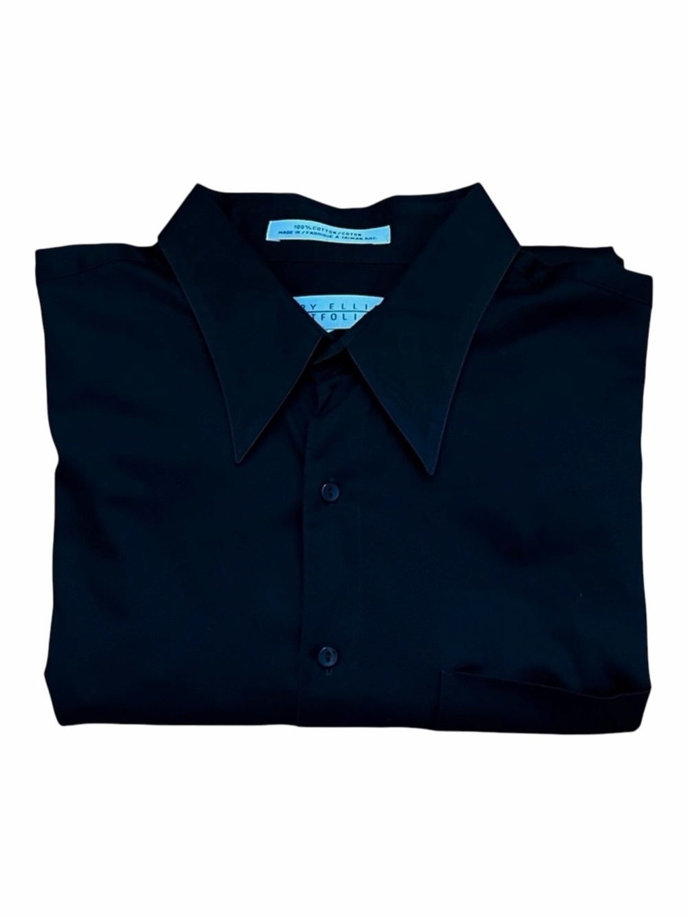 Perry Ellis Portfolio Men’s Black Cotton Dress Shirt 17 34/35